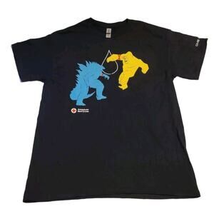 American Red Cross T Shirt Large Black Godzilla King Kong Movie Promo 2024